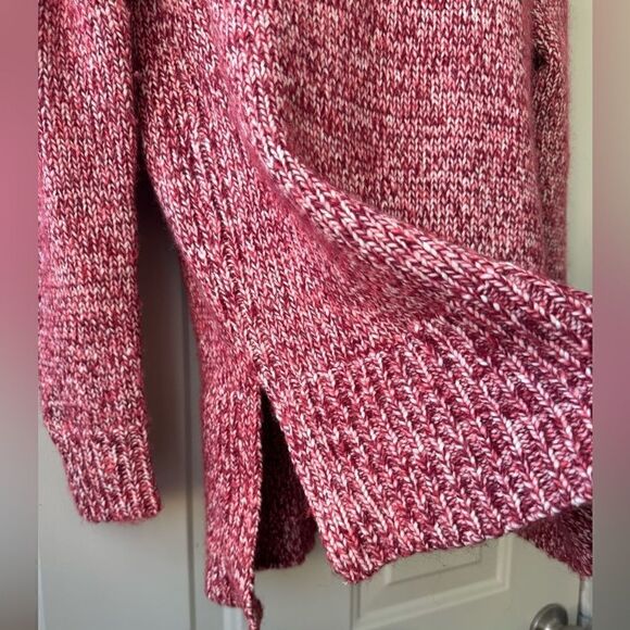 J. Crew Italian Marled Red Wool Blend Turtleneck Oversized Sweater Size S - Picture 9 of 11